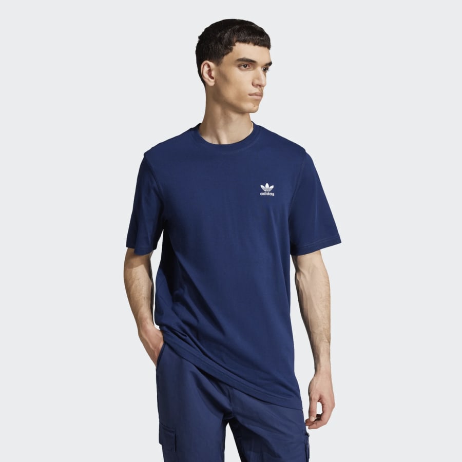 Image number 4 for adidas Trefoil Essential T Shirt Blue