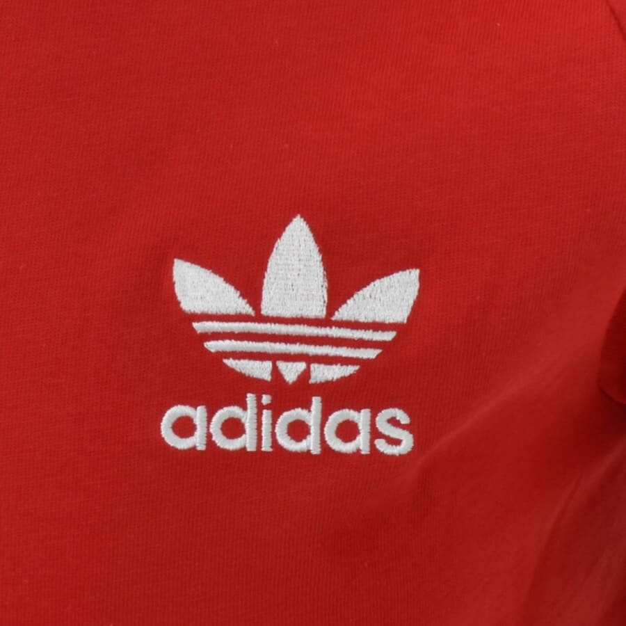 Image number 3 for adidas 3 Stripe T Shirt Red