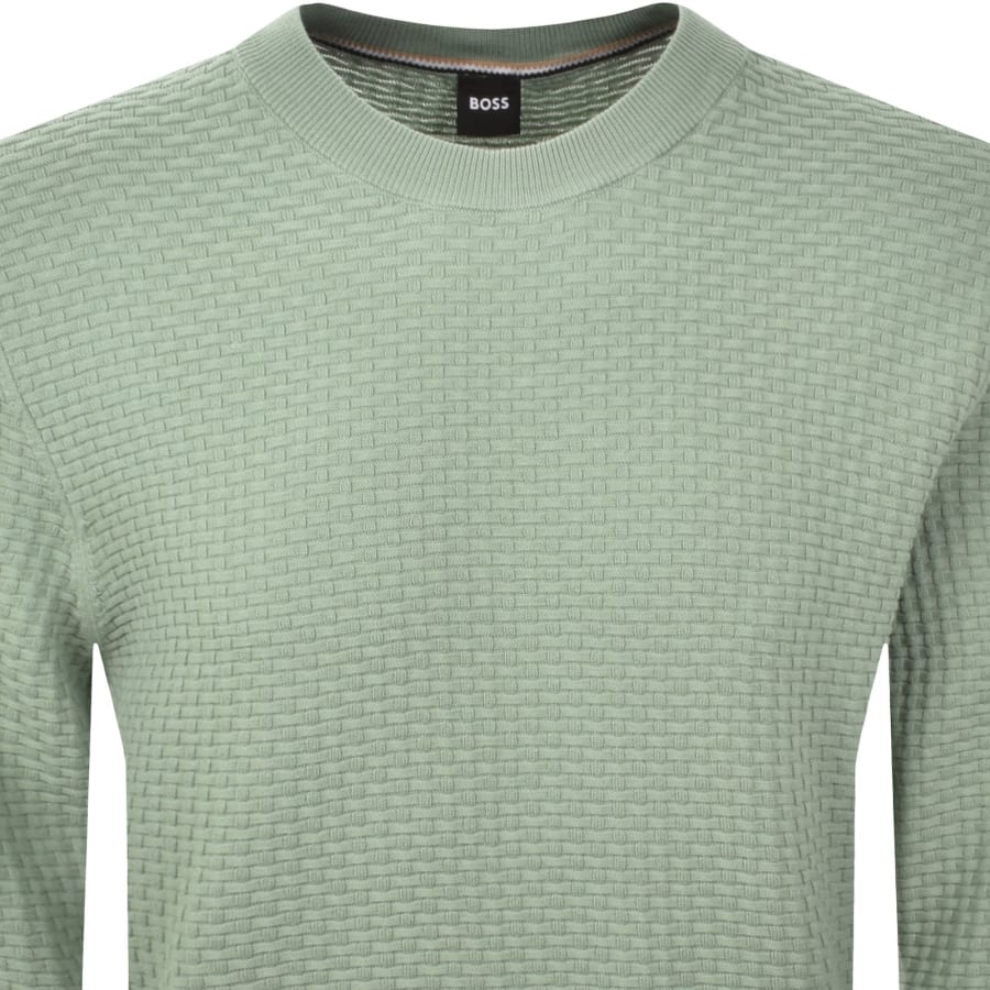 Image number 2 for BOSS Imberto Knit Jumper Open Green