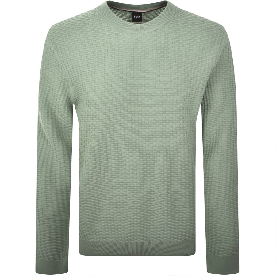 Image number 1 for BOSS Imberto Knit Jumper Open Green