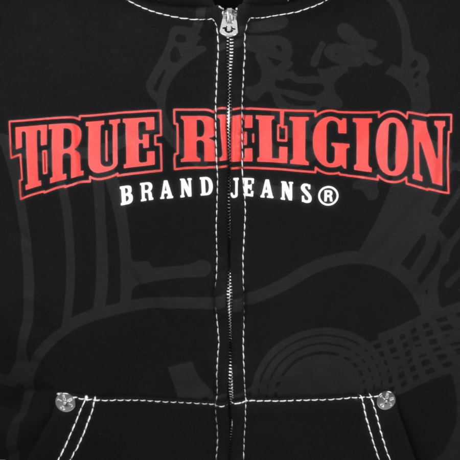 Image number 3 for True Religion Cinched Zip Up Hoodie Black