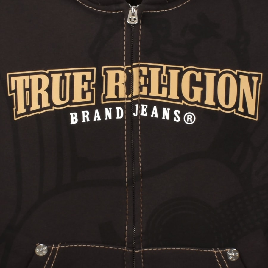 Image number 3 for True Religion Cinched Zip Up Hoodie Brown