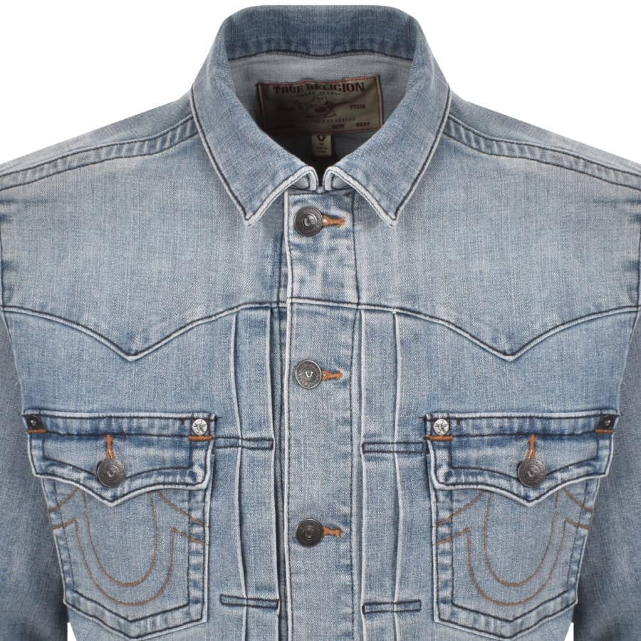 Image number 2 for True Religion Oversized Denim Jacket Blue
