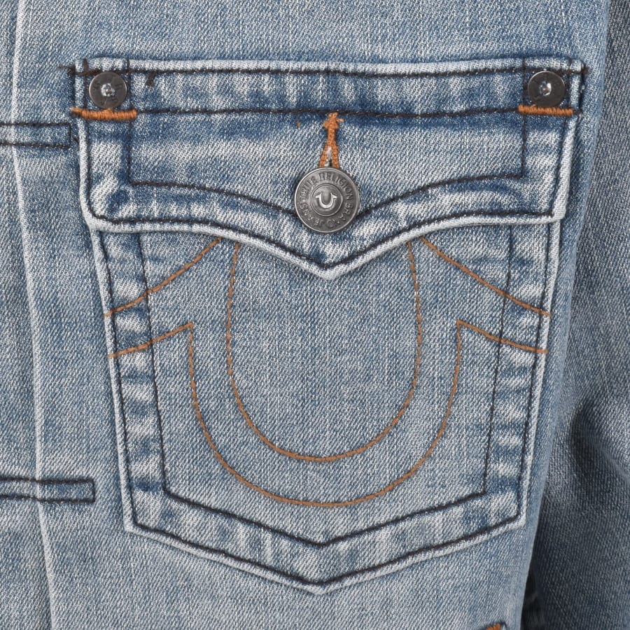 Image number 4 for True Religion Oversized Denim Jacket Blue