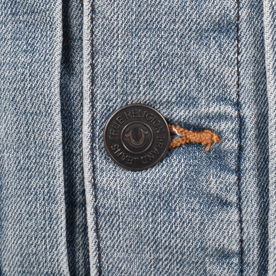 Image number 5 for True Religion Oversized Denim Jacket Blue