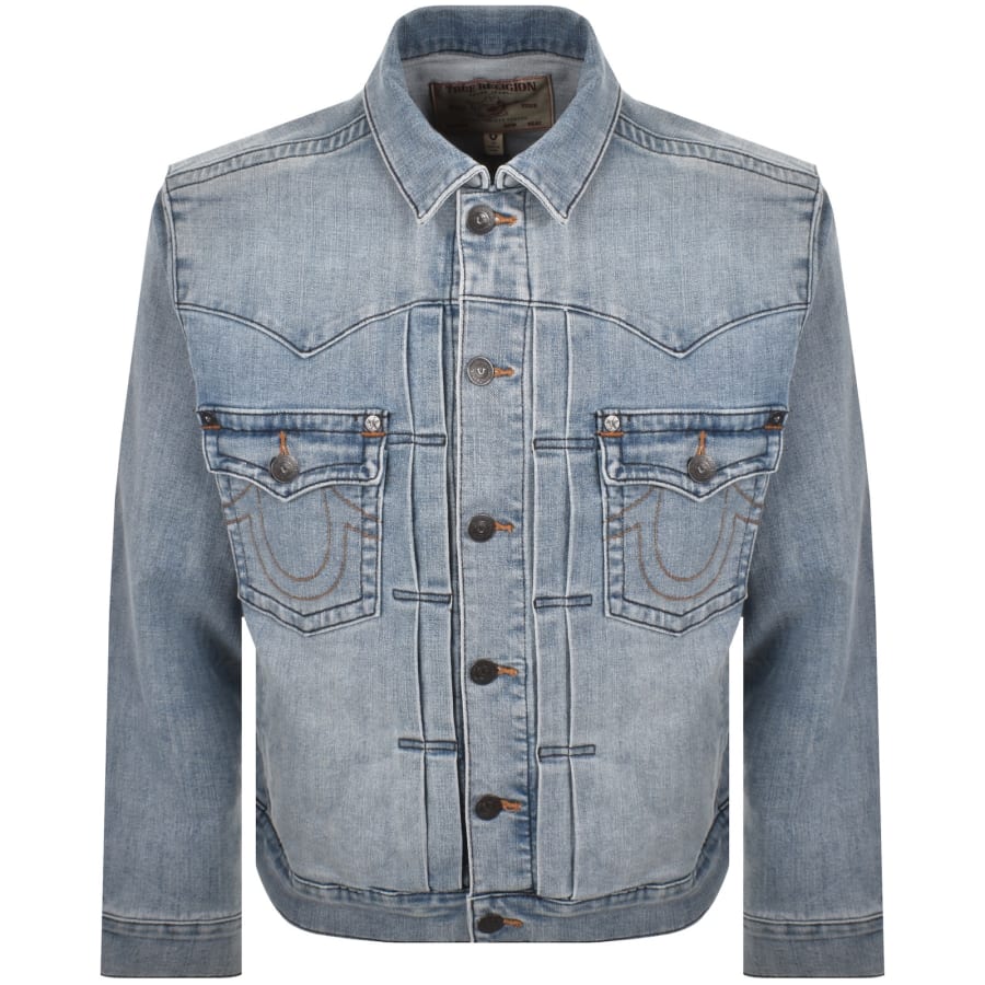 Image number 1 for True Religion Oversized Denim Jacket Blue