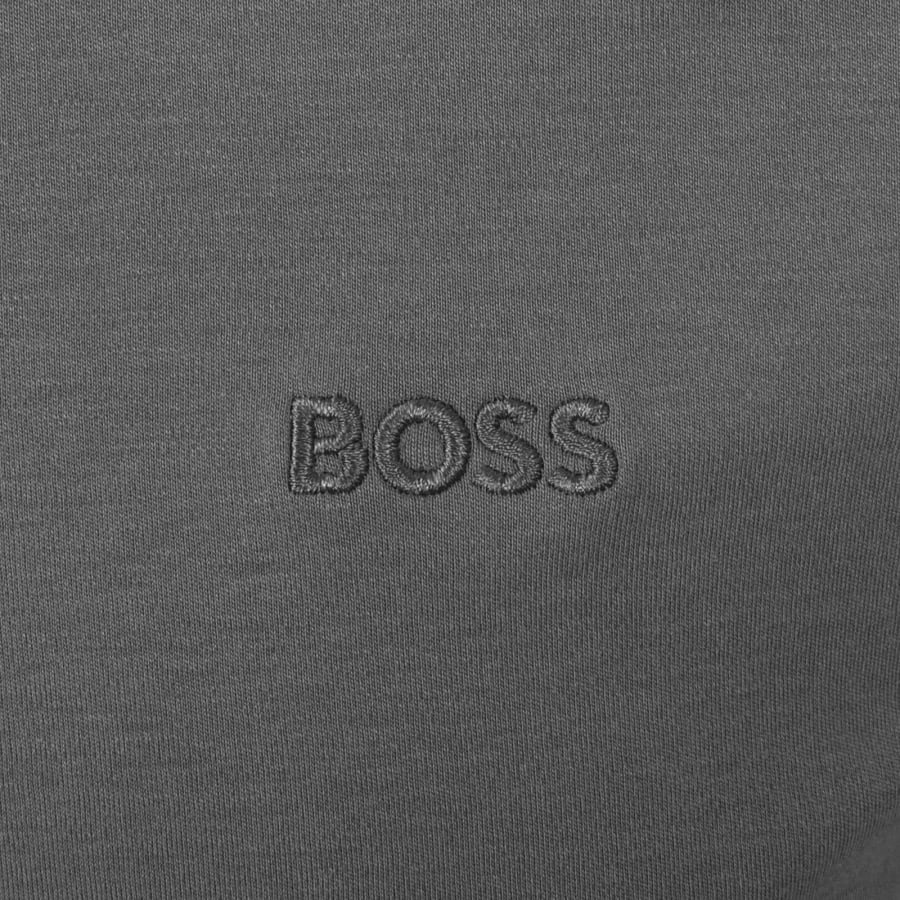Image number 3 for BOSS Interlock Long Sleeved Polo T Shirt Grey