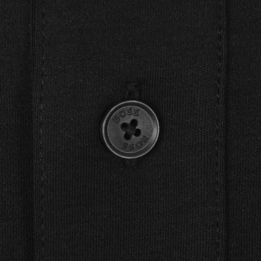 Image number 4 for BOSS Interlock Long Sleeved Polo T Shirt Black