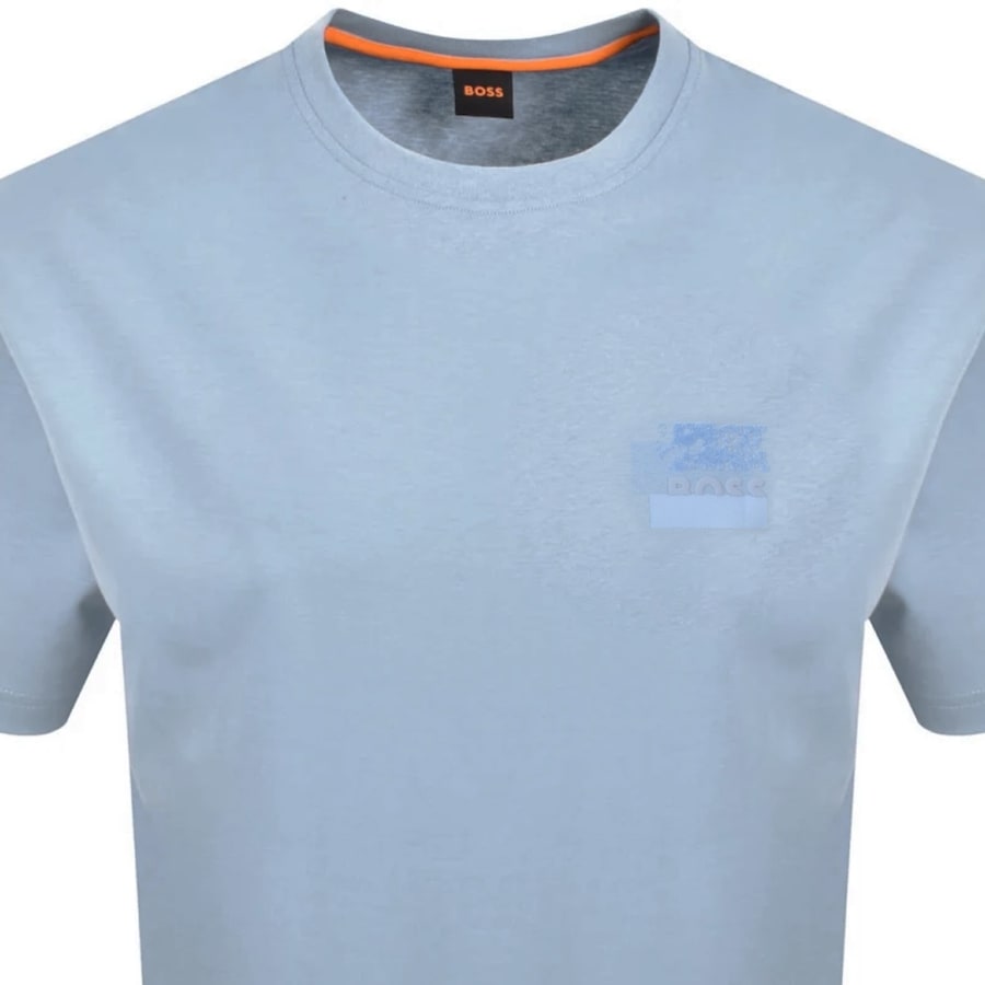 Image number 3 for BOSS Graphic Logo T Shirt Pastel Blue