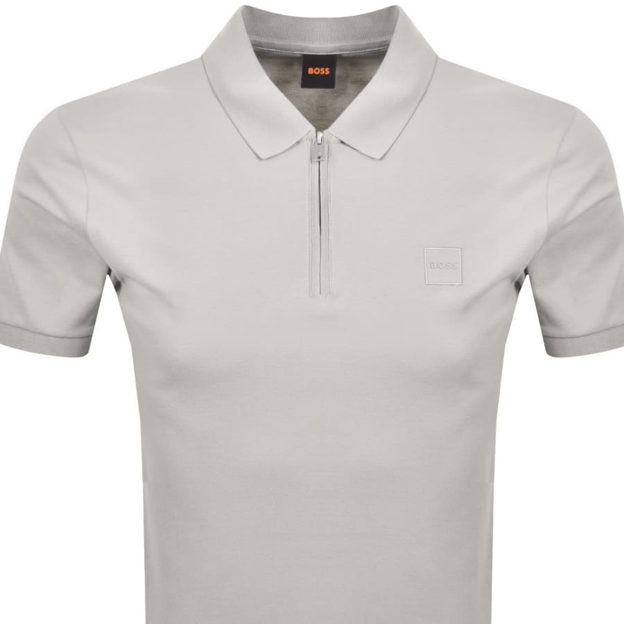 Image number 2 for BOSS Passerzip Polo T Shirt Grey