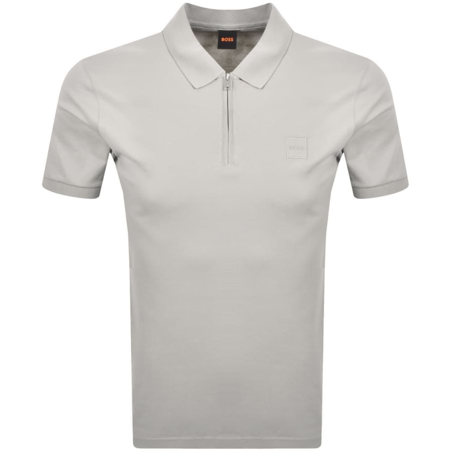 Image number 1 for BOSS Passerzip Polo T Shirt Grey