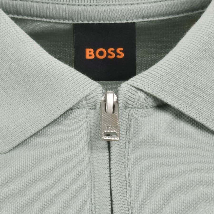 Image number 4 for BOSS Passerzip Polo T Shirt Grey