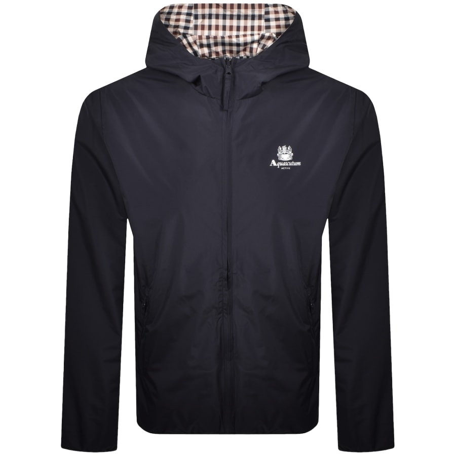 Image number 2 for Aquascutum Hooded Sailor Reversible Jacket Navy