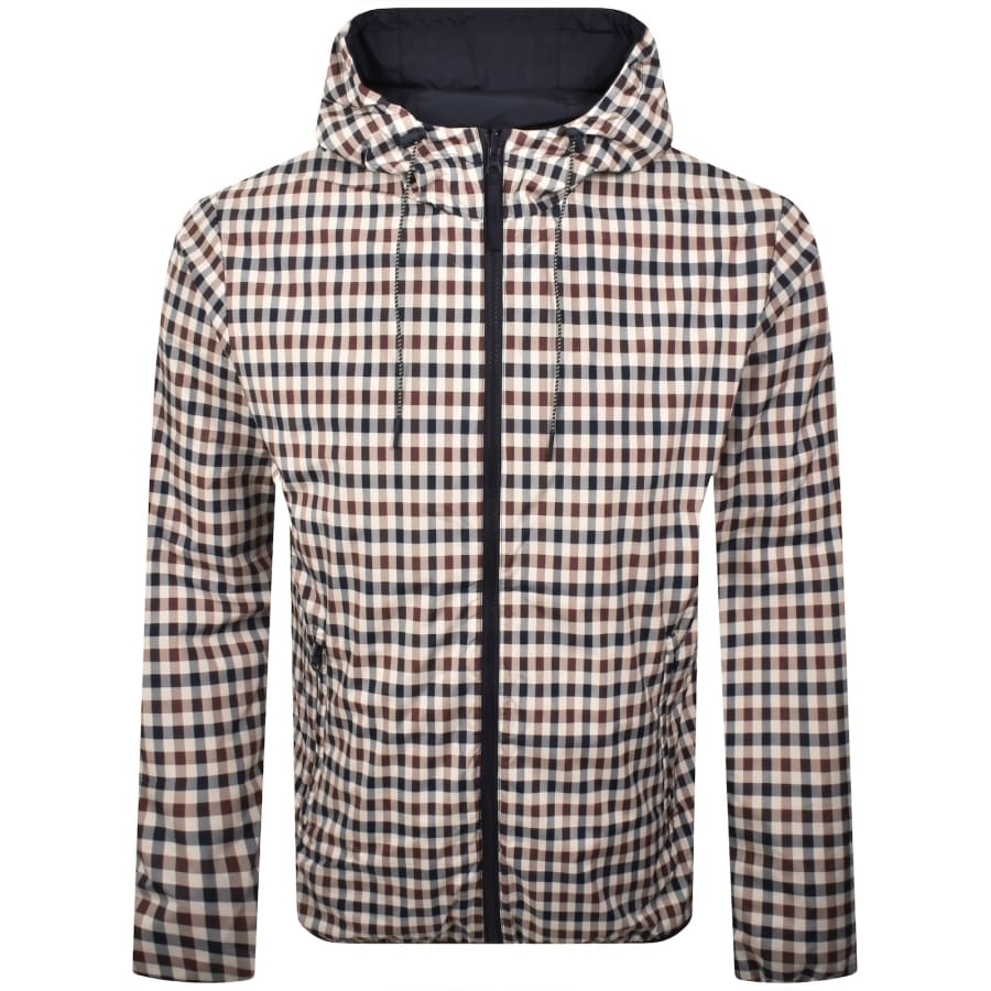 Image number 3 for Aquascutum Hooded Sailor Reversible Jacket Navy