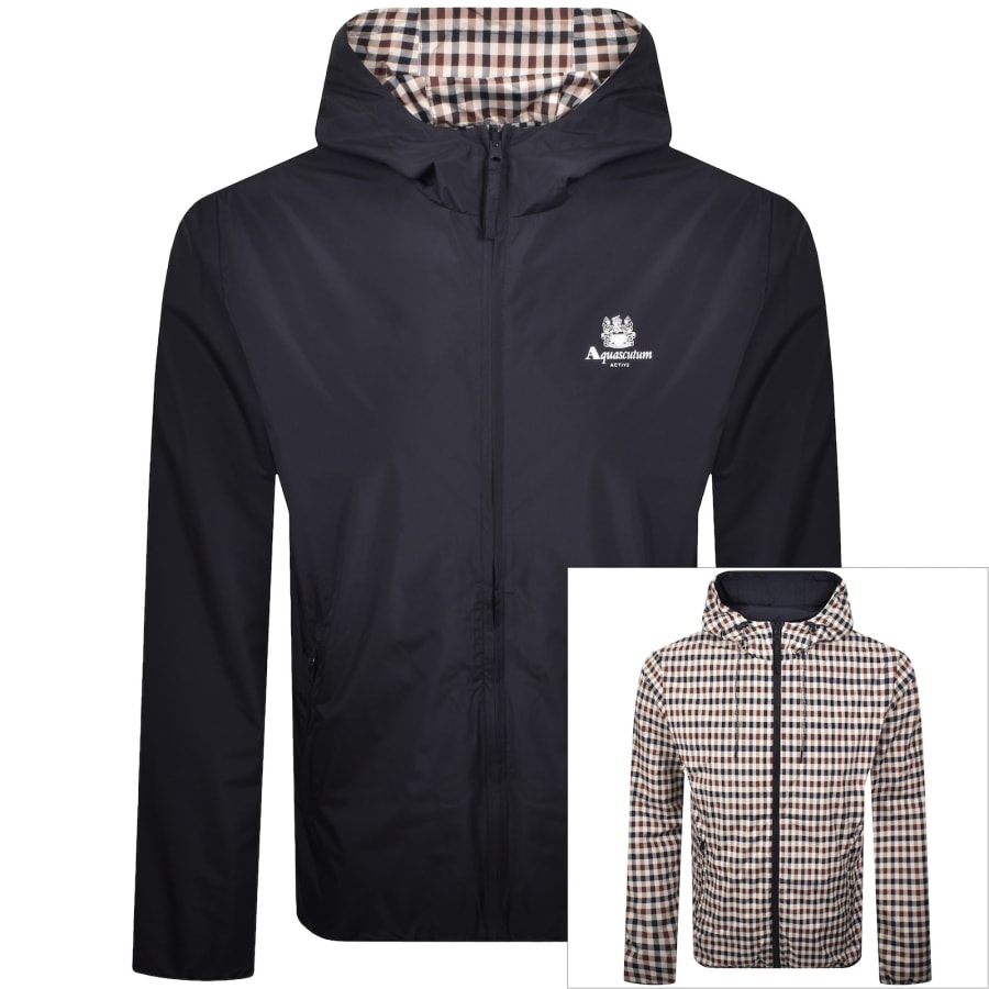 Image number 1 for Aquascutum Hooded Sailor Reversible Jacket Navy