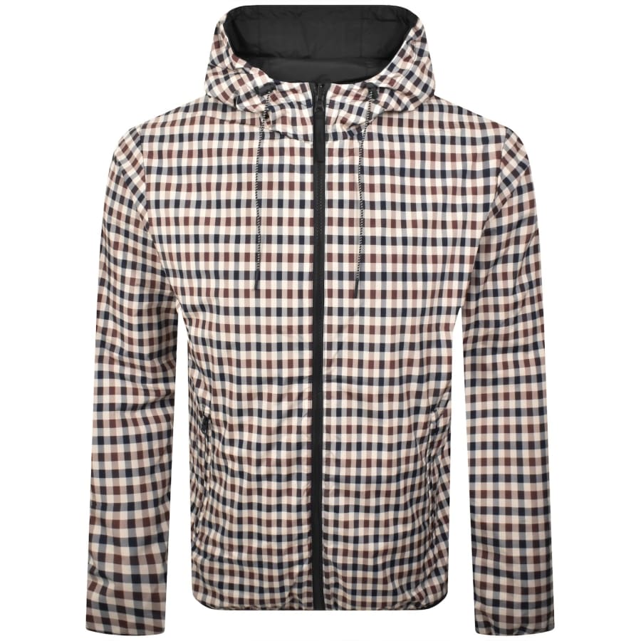 Image number 3 for Aquascutum Hooded Sailor Reversible Jacket Black