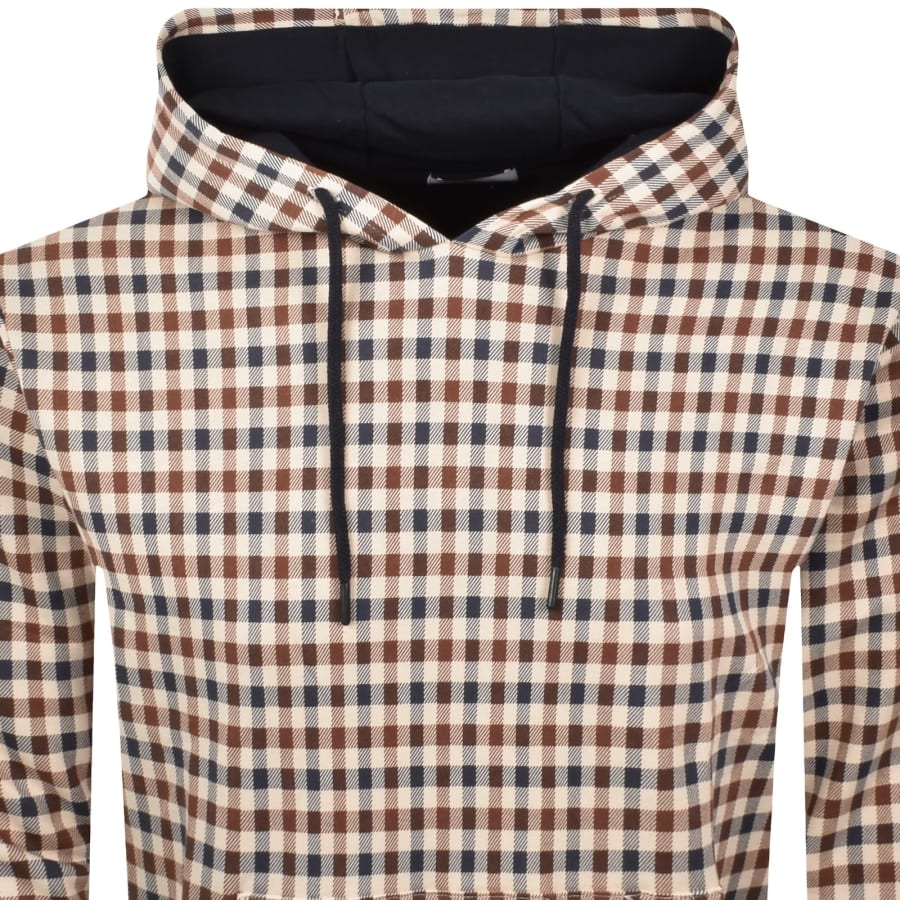 Image number 2 for Aquascutum Check Club Hoodie Navy