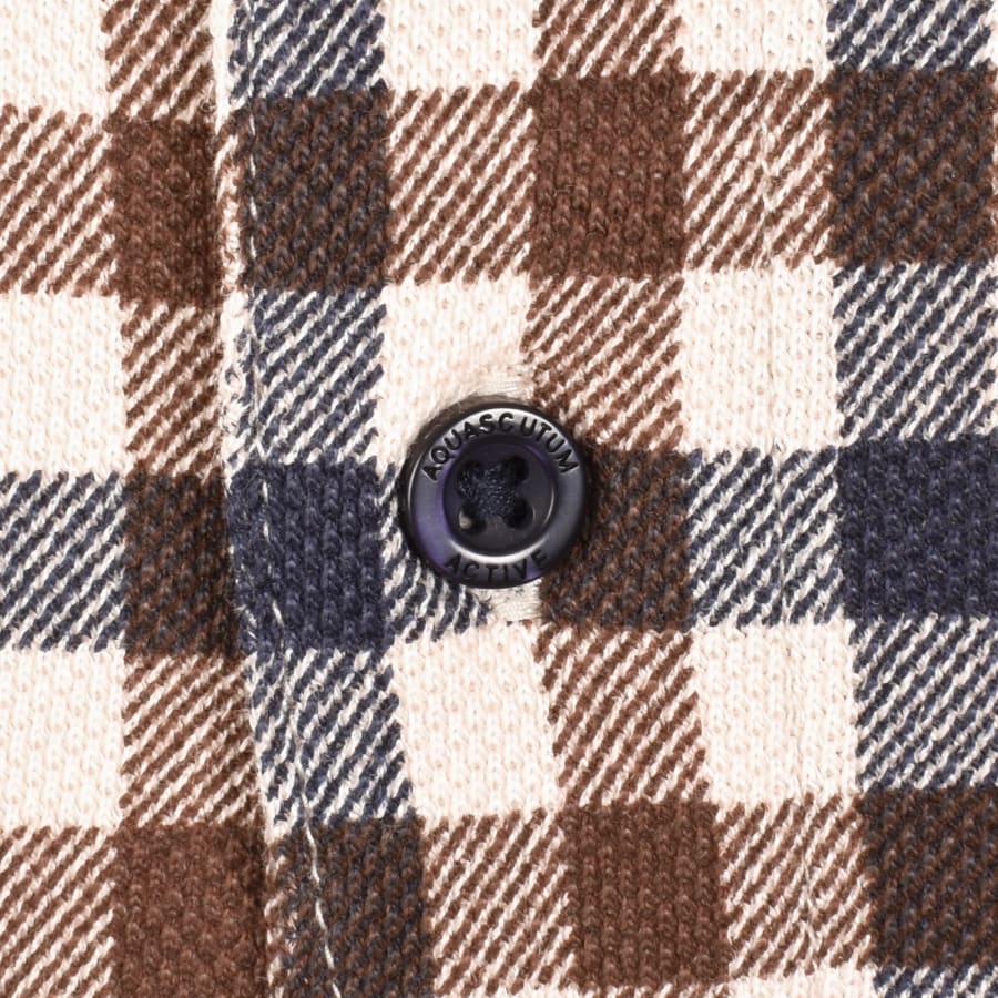 Image number 3 for Aquascutum Check Polo T Shirt Navy