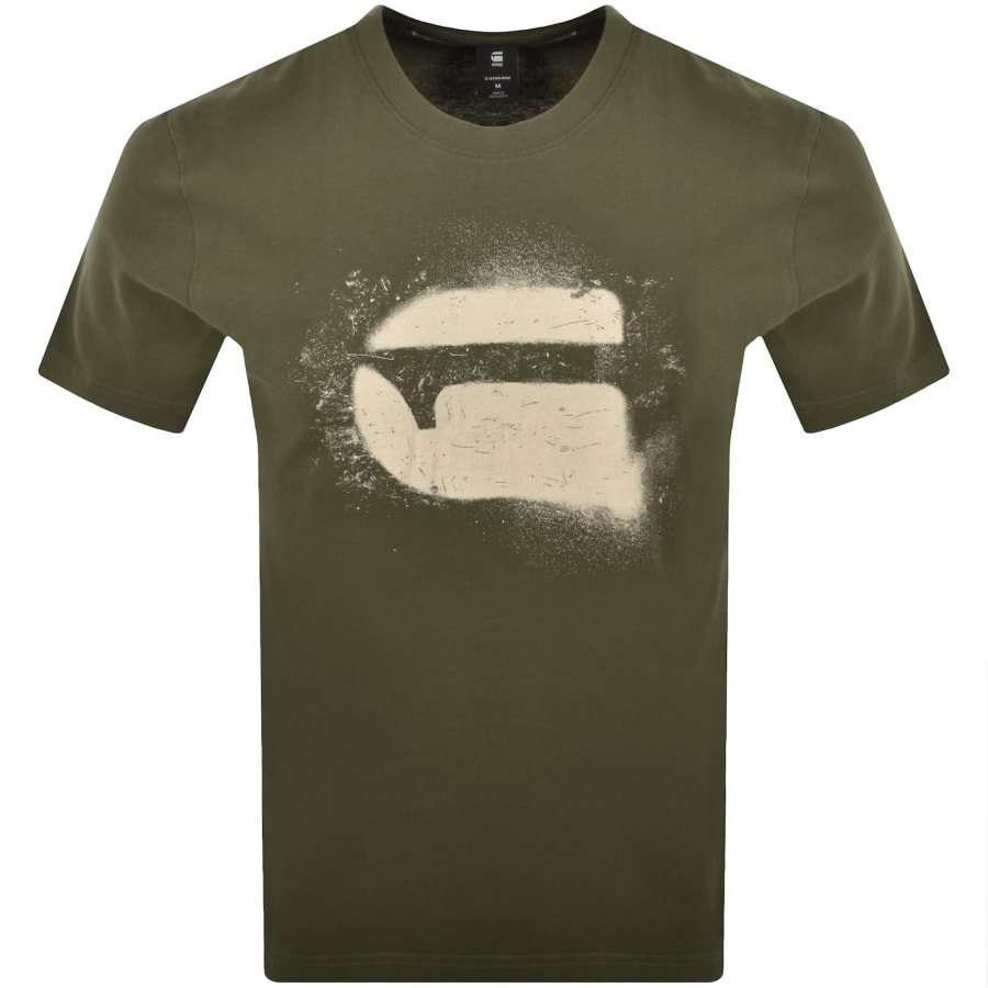 Image number 1 for G-Star Spray Logo T Shirt Green
