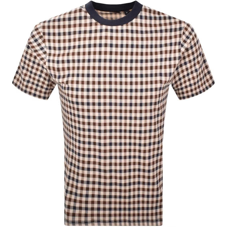 Image number 1 for Aquascutum Check T Shirt Navy