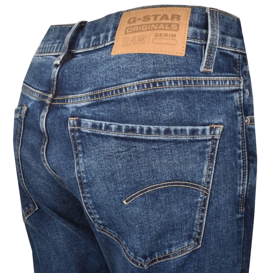 Image number 4 for G-Star Mosa Straight Jeans Mid Wash Blue