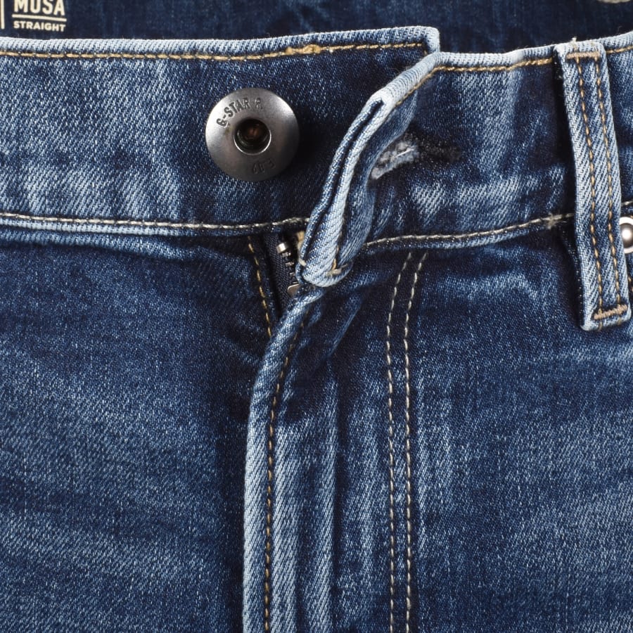 Image number 5 for G-Star Mosa Straight Jeans Mid Wash Blue