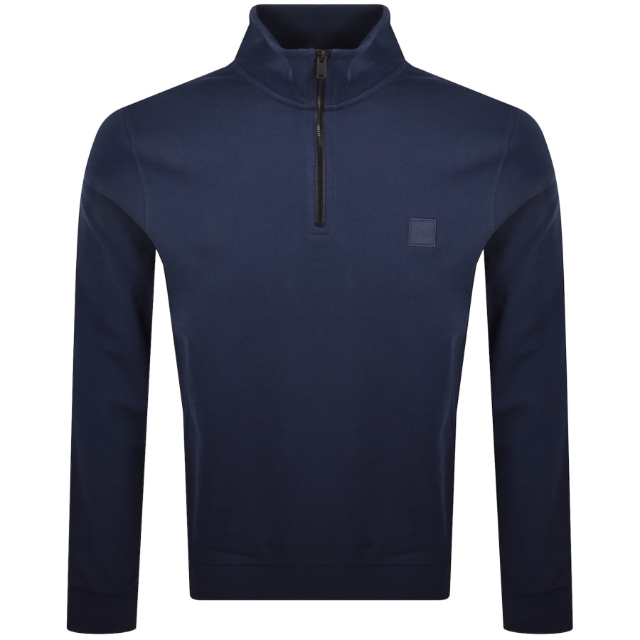 Image number 1 for BOSS Zetrust Half Zip Sweatshirt Blue
