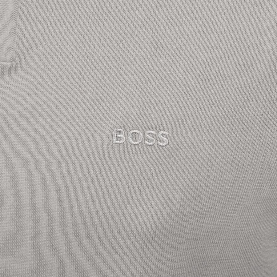 Image number 3 for BOSS Asac Polo Knit Jumper Grey