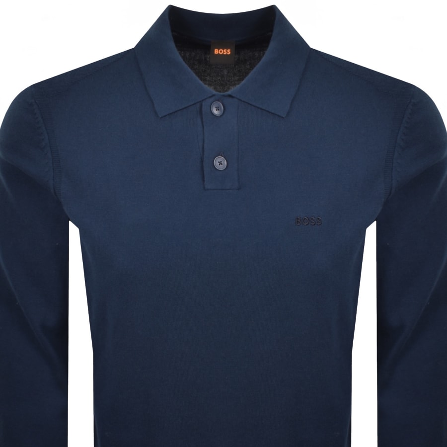 Image number 2 for BOSS Asac Polo Knit Jumper Blue