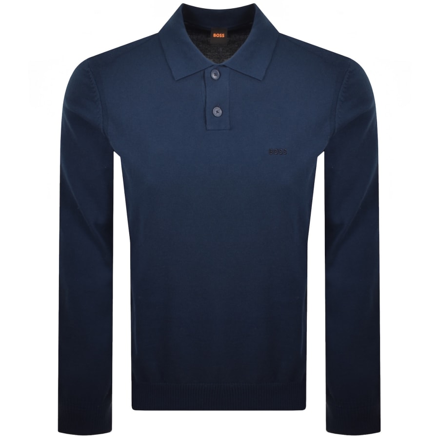 Image number 1 for BOSS Asac Polo Knit Jumper Blue
