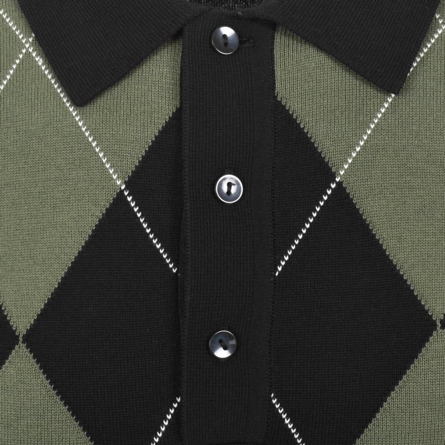 Image number 4 for Fred Perry Argyle Knit Polo Black