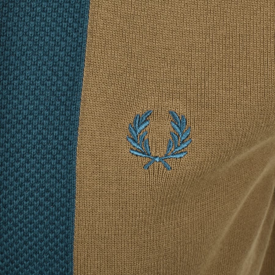 Image number 3 for Fred Perry Striped Knit Polo Brown