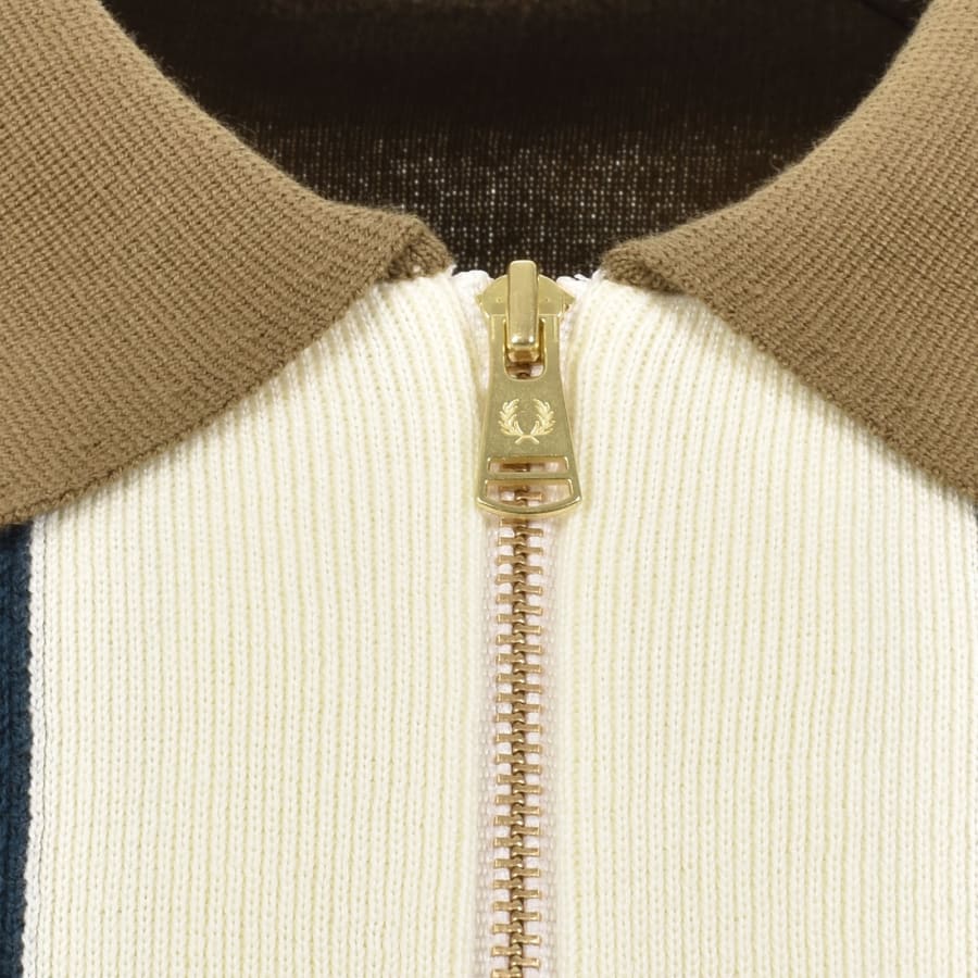 Image number 4 for Fred Perry Striped Knit Polo Brown