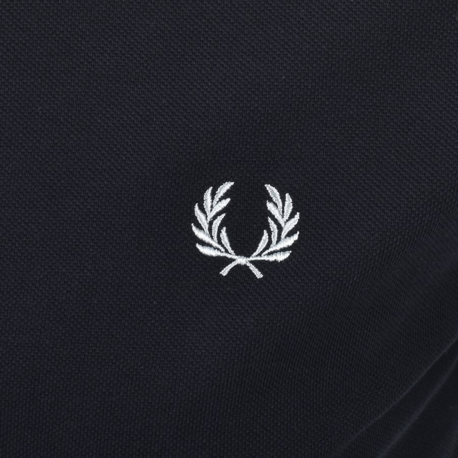 Image number 3 for Fred Perry Mesh Taped Polo Shirt Navy