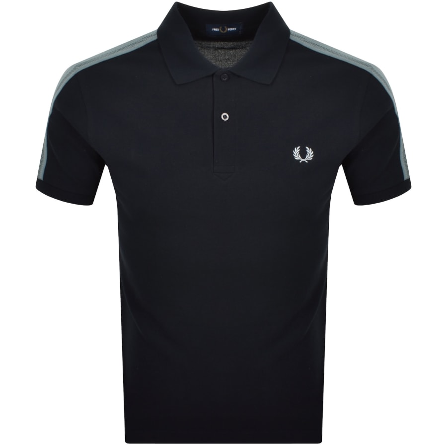 Image number 1 for Fred Perry Mesh Taped Polo Shirt Navy
