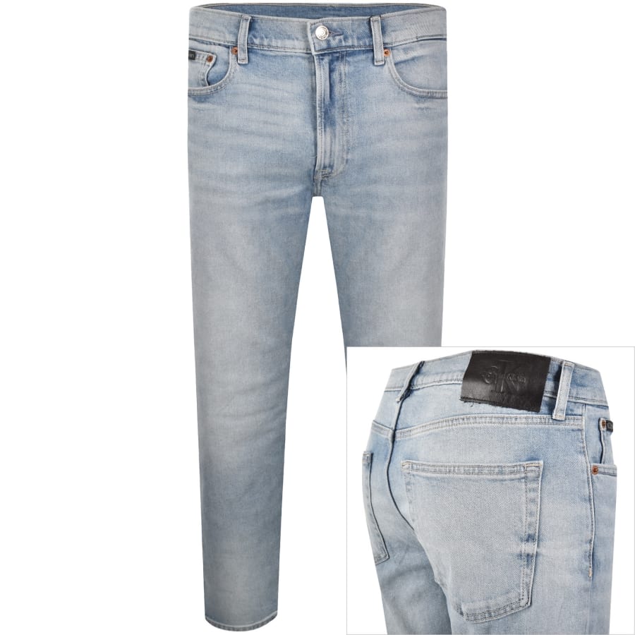 Image number 1 for Calvin Klein Slim Straight Jeans Blue