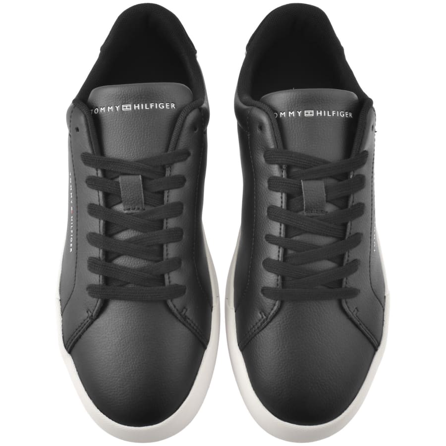 Image number 3 for Tommy Hilfiger Court Leather Trainers Black