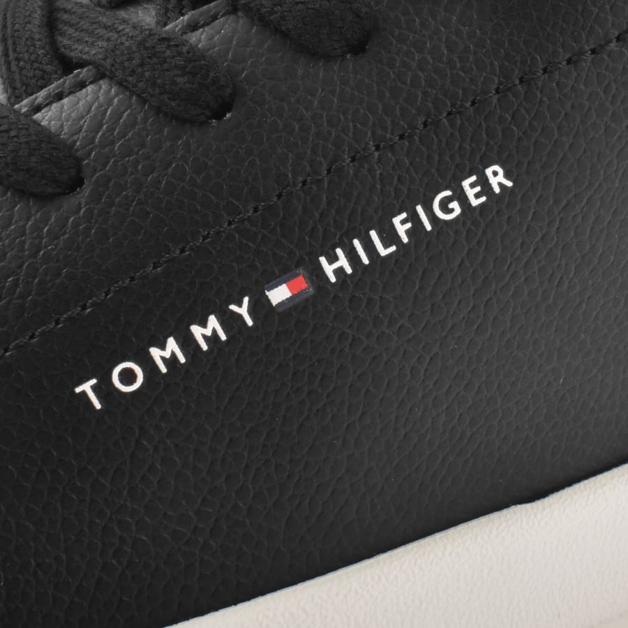 Image number 4 for Tommy Hilfiger Court Leather Trainers Black