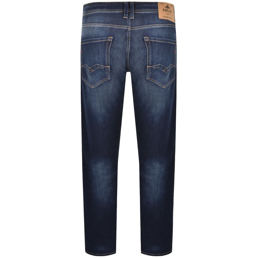 Image number 3 for Replay Comfort Fit Rocco Jeans Mid Wash Blue