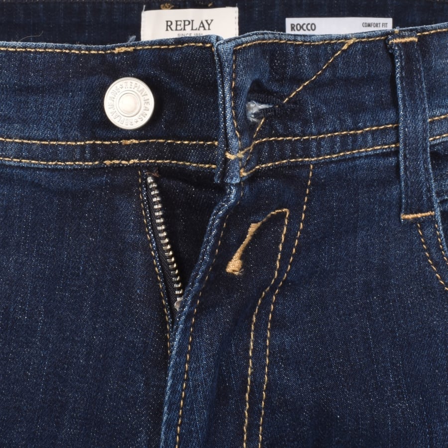 Image number 5 for Replay Comfort Fit Rocco Jeans Mid Wash Blue
