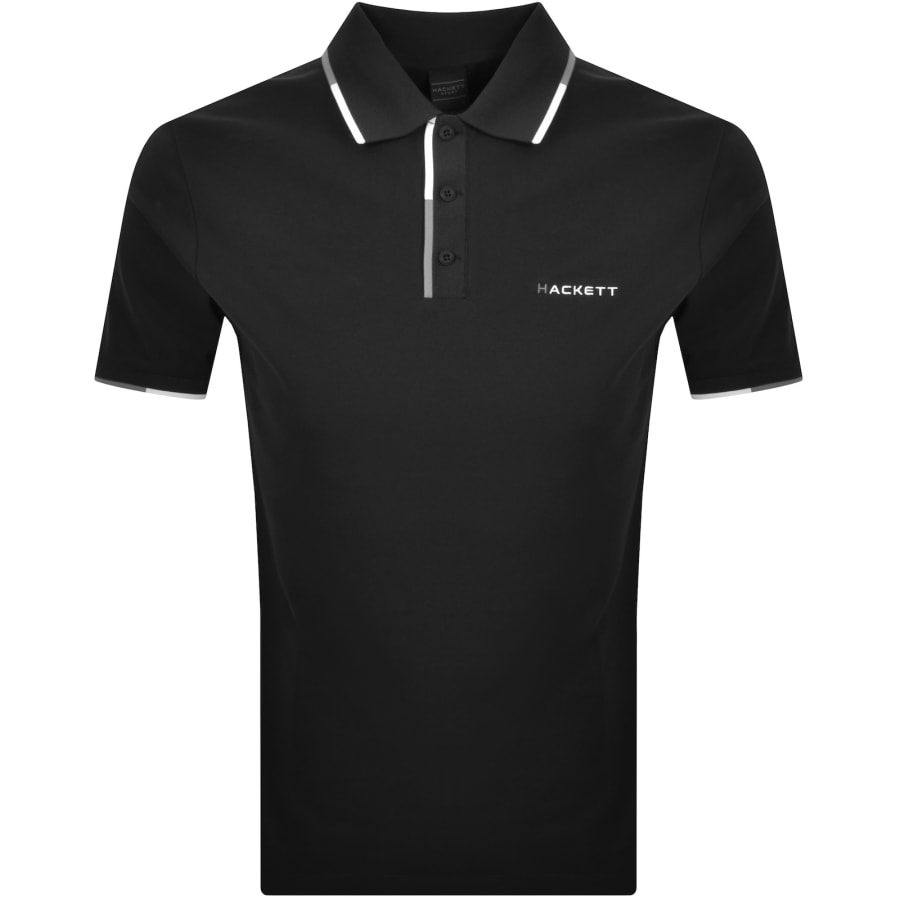 Image number 1 for Hackett Tipped Polo T Shirt Black