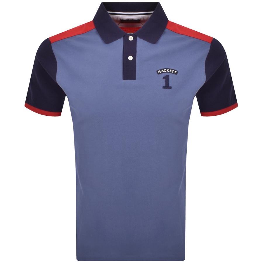 Image number 2 for Hackett Number Polo T Shirt Blue