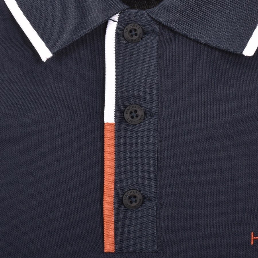 Image number 4 for Hackett Sport Tipped Polo T Shirt Navy