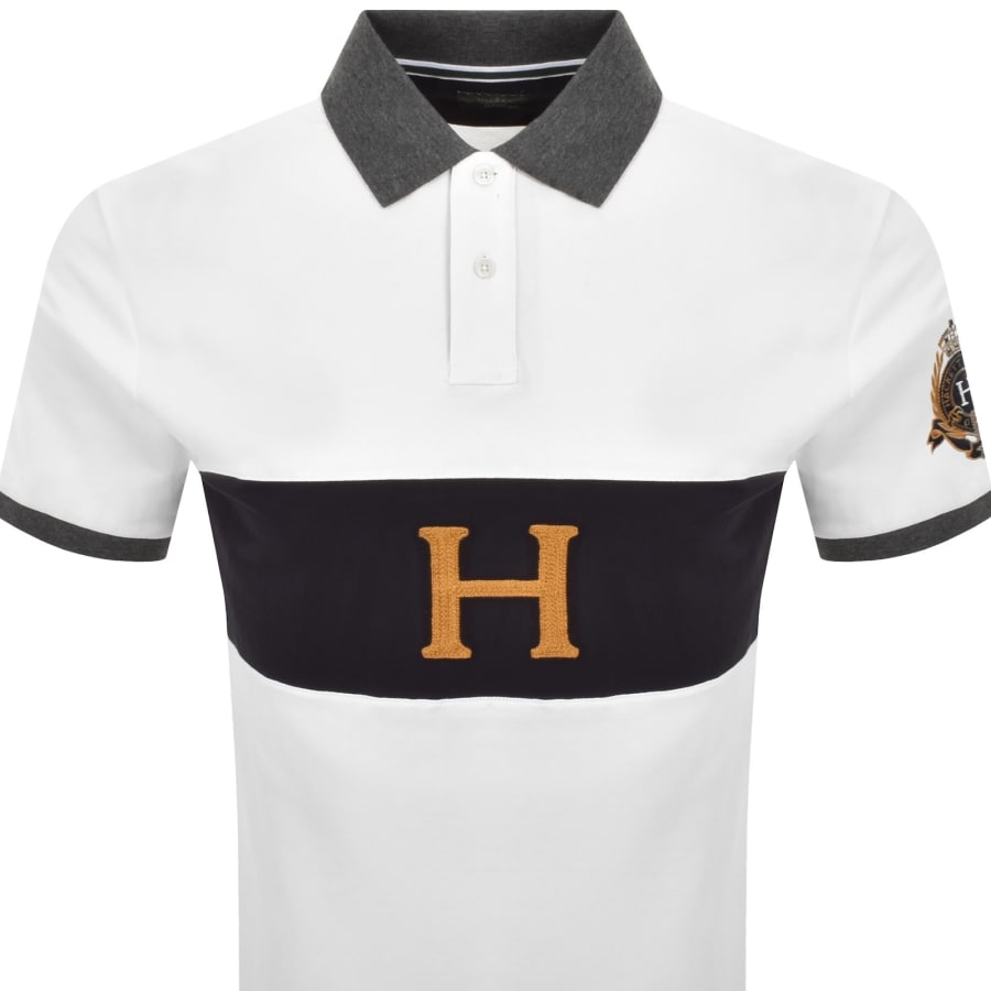 Image number 3 for Hackett Crest Panel Polo T Shirt White
