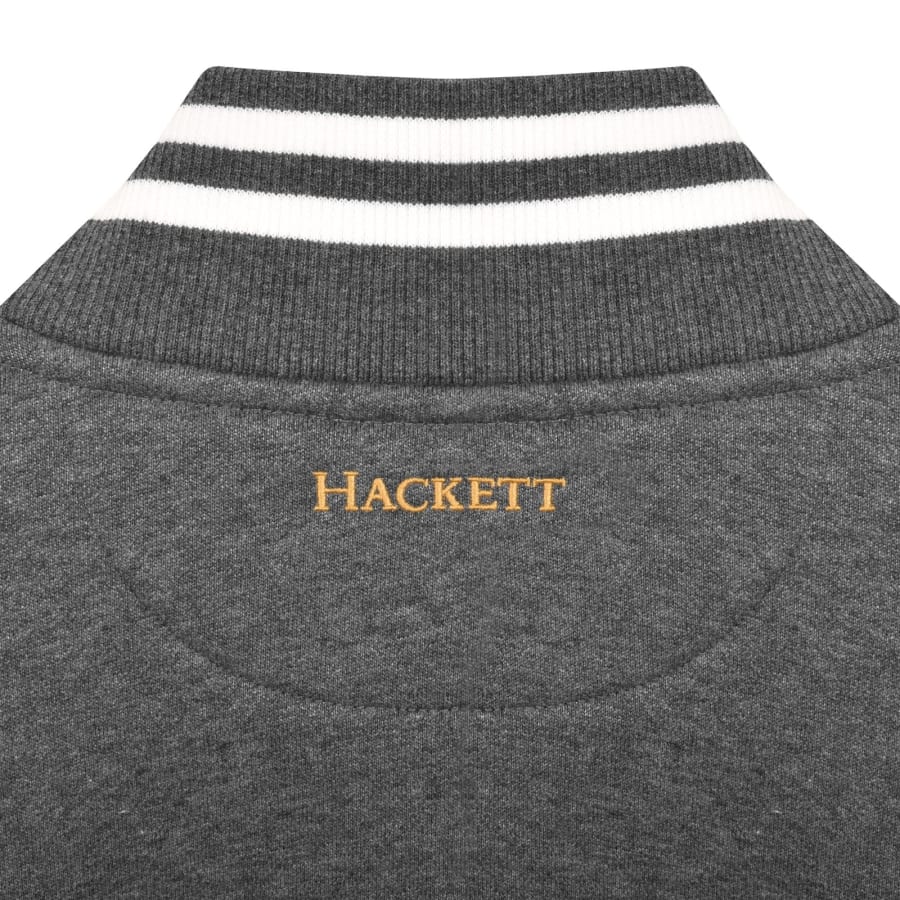 Image number 5 for Hackett Half Zip Sweatshirt Grey