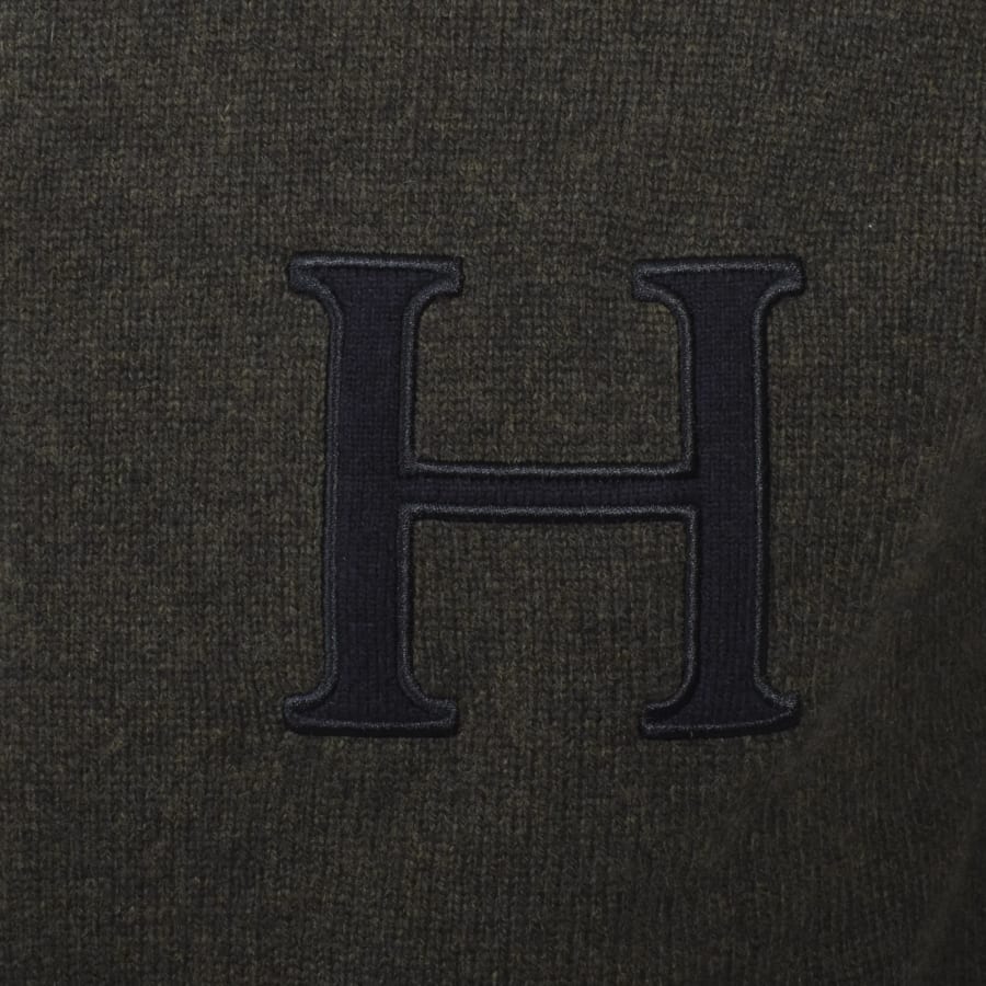 Image number 4 for Hackett London Rally Knit Cardigan Green