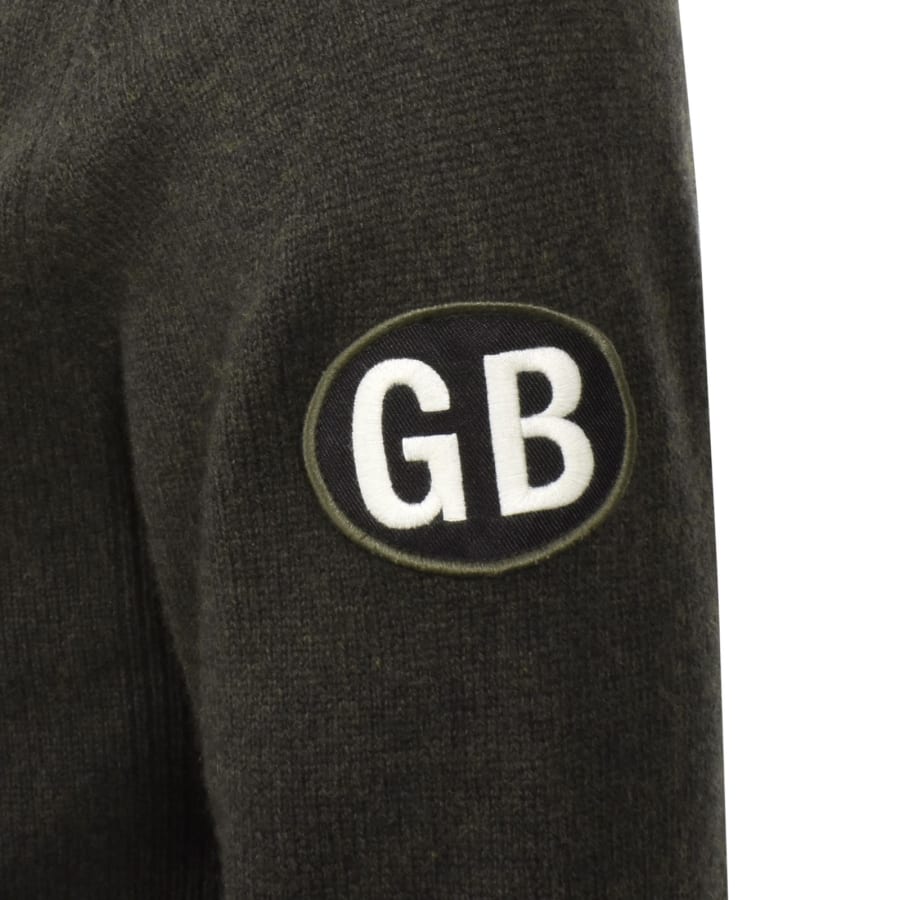 Image number 5 for Hackett London Rally Knit Cardigan Green