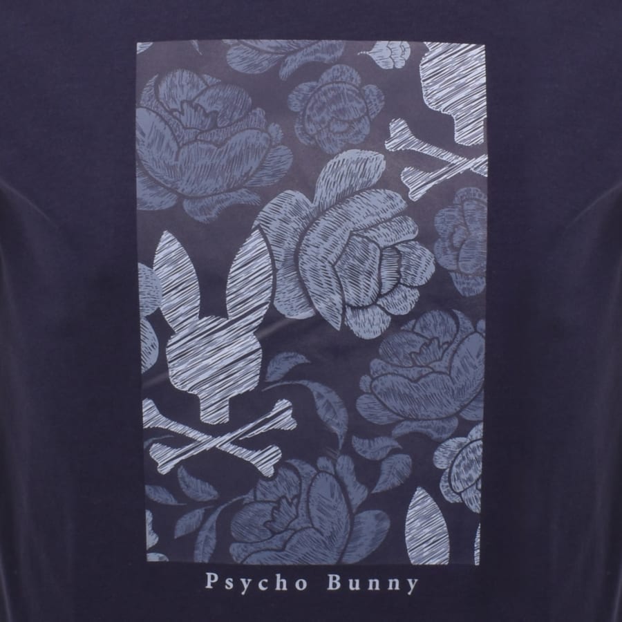 Image number 3 for Psycho Bunny Rowen Graphic T Shirt Navy