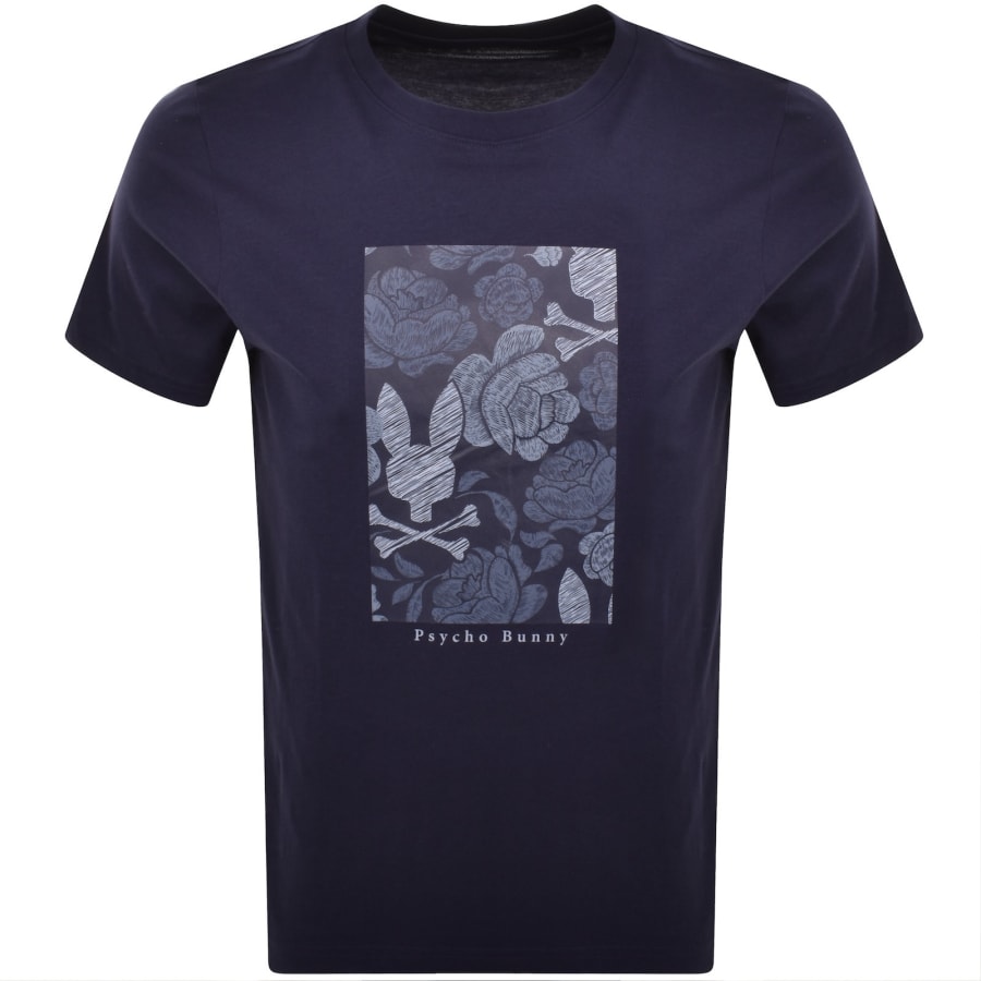 Image number 1 for Psycho Bunny Rowen Graphic T Shirt Navy