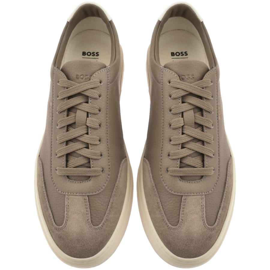 Image number 3 for BOSS Kieran Tennis Trainers Dark Beige